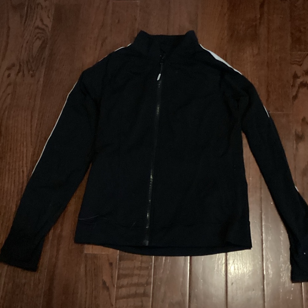 Athleta Black Bomber Jacket with White Accents